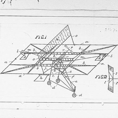 drawing from patent 21476 of a flying machine