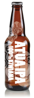 A sample trade mark image depicting a bottle with the words 'ATUA IPA 100% KIWIANA'.