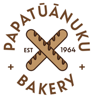 A sample trade mark image depicting two crossed loaves of bread encircled by the words 'PAPATŪĀNUKU BAKERY'.